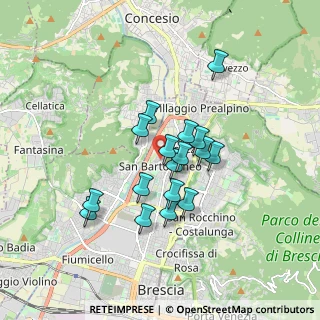 Mappa Via Umberto Saba, 25128 Brescia BS, Italia (1.35176)