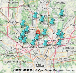 Mappa Via Francesco Baracca, 20037 Paderno Dugnano MI, Italia (6.54588)