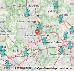 Mappa Via Francesco Baracca, 20037 Paderno Dugnano MI, Italia (6.45063)