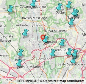 Mappa Via Francesco Baracca, 20037 Paderno Dugnano MI, Italia (5.48353)