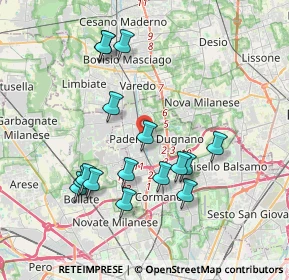 Mappa Via Asiago, 20037 Paderno Dugnano MI, Italia (3.72813)
