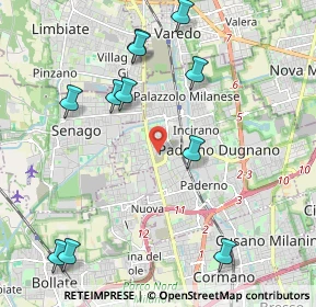 Mappa Via Montebello, 20037 Paderno Dugnano MI, Italia (2.38455)