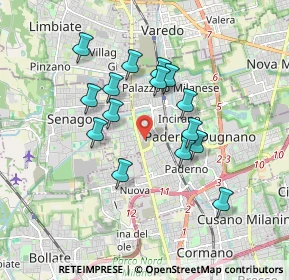 Mappa Via Montebello, 20037 Paderno Dugnano MI, Italia (1.53267)