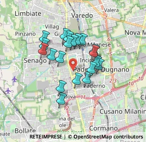 Mappa Via Montebello, 20037 Paderno Dugnano MI, Italia (1.3265)