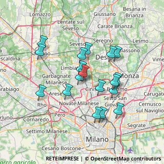 Mappa Via Montebello, 20037 Paderno Dugnano MI, Italia (6.44222)