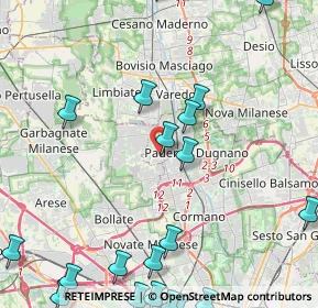 Mappa Via Monte Santo, 20037 Paderno Dugnano MI, Italia (6.1145)