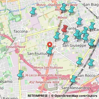 Mappa Via San Fruttuoso, 20900 Monza MB, Italia (1.414)