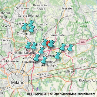 Mappa VIA EURIPIDE. 30 Agrate Brianza, 20864 Agrate Brianza MB, Italia (5.84333)
