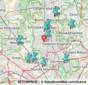 Mappa Via Vittorio Bachelet, 20037 Paderno Dugnano MI, Italia (3.90091)
