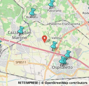 Mappa Via per Ospitaletto, 25035 Ospitaletto BS, Italia (3.11667)