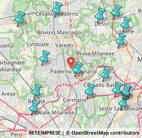 Mappa Via Montecassino, 20037 Paderno Dugnano MI, Italia (5.5025)