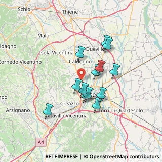 Mappa Via Cadibona, 36100 Vicenza VI, Italia (5.63077)