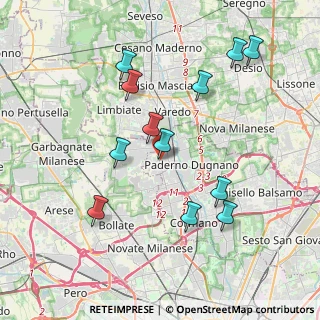 Mappa Via Magretti16 Paderno Dugnano, 20037 Milano MI, Italia (3.89917)