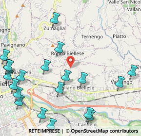 Mappa Via per Ronco, 13845 Valdengo BI, Italia (2.8565)