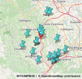 Mappa Via Cozza Pillon, 36070 Castelgomberto VI, Italia (6.9125)
