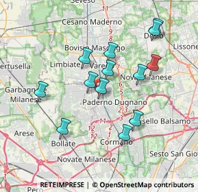 Mappa Via Palmiro Togliatti, 20037 Paderno Dugnano MI, Italia (3.41077)