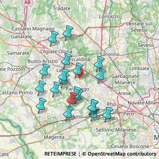 Mappa Via Appennini, 20015 Parabiago MI, Italia (6.9565)
