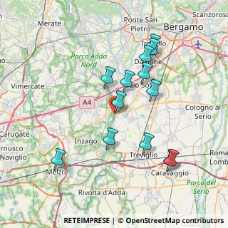 Mappa Via Nuova, 24040 Canonica d'Adda BG, Italia (7.39385)