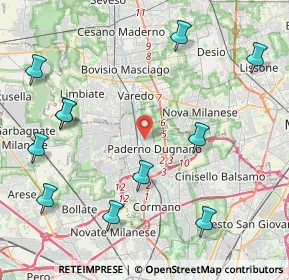 Mappa Via Ambrogio Cappellini, 20037 Paderno Dugnano MI, Italia (5.20455)