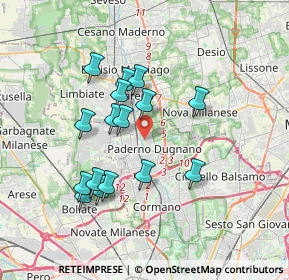Mappa Via Ambrogio Cappellini, 20037 Paderno Dugnano MI, Italia (3.205)