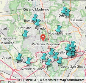 Mappa Via Ambrogio Cappellini, 20037 Paderno Dugnano MI, Italia (4.775)