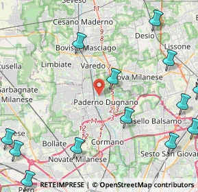 Mappa Via Ambrogio Cappellini, 20037 Paderno Dugnano MI, Italia (6.56)