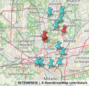 Mappa Via Ambrogio Cappellini, 20037 Paderno Dugnano MI, Italia (7.07308)