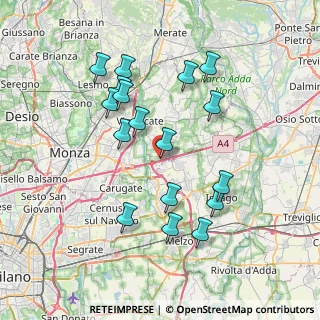 Mappa A4 Torino - Trieste, 20864 Cavenago di Brianza MB, Italia (7.24294)