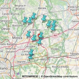 Mappa A4 Torino - Trieste, 20864 Cavenago di Brianza MB, Italia (6.43154)