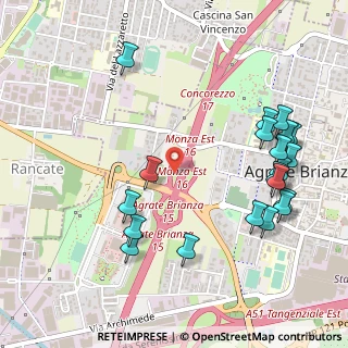 Mappa A51 Tangenziale Est di Milano, 20864 Agrate Brianza MB, Italia (0.6035)