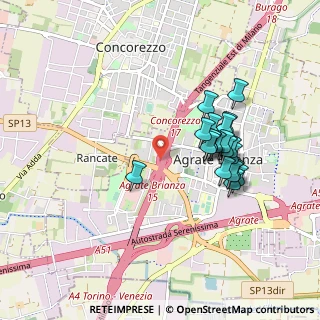 Mappa A51 Tangenziale Est di Milano, 20864 Agrate Brianza MB, Italia (0.8135)