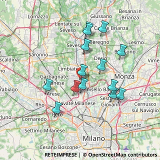 Mappa Via Angelo Tagliabue, 20037 Paderno Dugnano MI, Italia (6.81933)