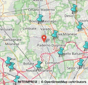 Mappa Via Angelo Tagliabue, 20037 Paderno Dugnano MI, Italia (6.65286)