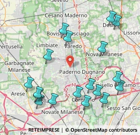 Mappa Via Angelo Tagliabue, 20037 Paderno Dugnano MI, Italia (4.785)