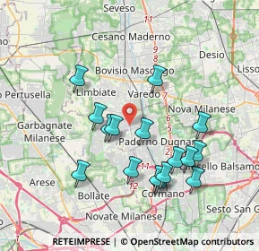 Mappa SENAGO Volta, 20037 Senago MI, Italia (3.57125)