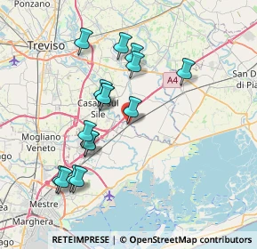 Mappa Via Guglielmo Marconi, 30020 Quarto d'Altino VE, Italia (7.14375)