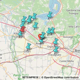 Mappa C.C. Le Porte Franche, 25030 Erbusco BS, Italia (6.55176)
