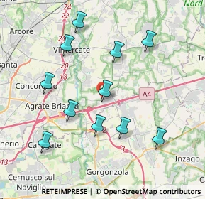 Mappa Via Giovanni Falcone, 20873 Cavenago di Brianza MB, Italia (3.91364)