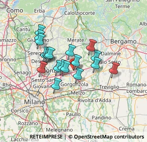 Mappa Via Giovanni Falcone, 20873 Cavenago di Brianza MB, Italia (10.76368)