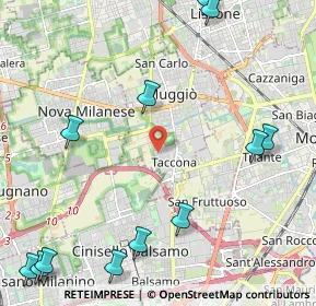 Mappa Via Vincenzo Bellini, 20835 Muggiò MB, Italia (3.03833)