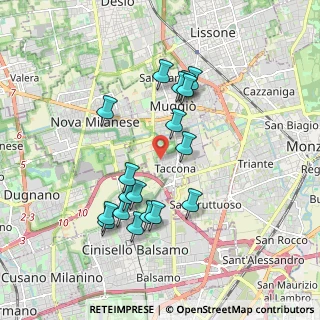 Mappa Via Vincenzo Bellini, 20835 Muggiò MB, Italia (1.73111)