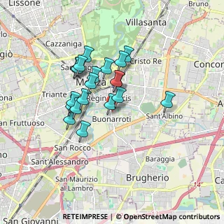 Mappa Via Franchetti, 20900 Monza MB, Italia (1.399)