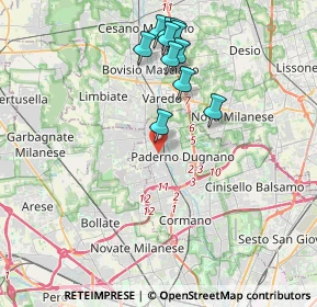 Mappa Via Maresciallo Giardino, 20037 Paderno Dugnano MI, Italia (3.86)