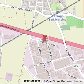 Mappa Via Leonardo Da Vinci, 14, 25046 Cazzago San Martino, Brescia (Lombardia)
