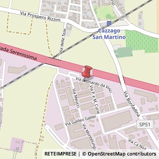 Mappa Via Leonardo Da Vinci, 34, 25046 Cazzago San Martino, Brescia (Lombardia)