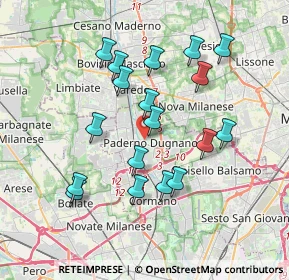 Mappa Via Palanzone, 20037 Paderno Dugnano MI, Italia (3.47389)