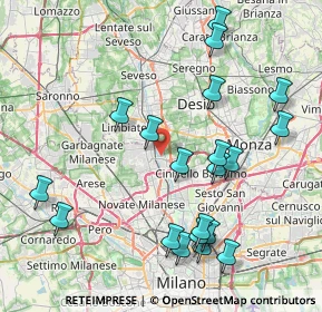 Mappa Via Palanzone, 20037 Paderno Dugnano MI, Italia (8.9325)