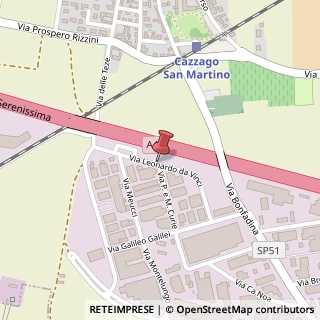Mappa Via leonardo da vinci 4/a, 25046 Cazzago San Martino, Brescia (Lombardia)