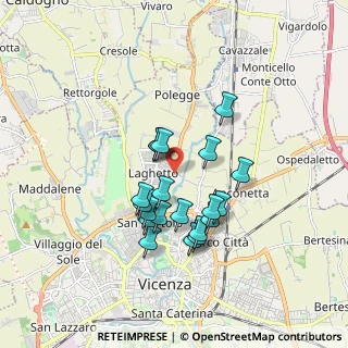 Mappa Via Odorico da Pordenone, 36100 Vicenza VI, Italia (1.4445)