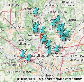 Mappa Via Grossi Tommaso, 20037 Paderno Dugnano MI, Italia (5.9725)